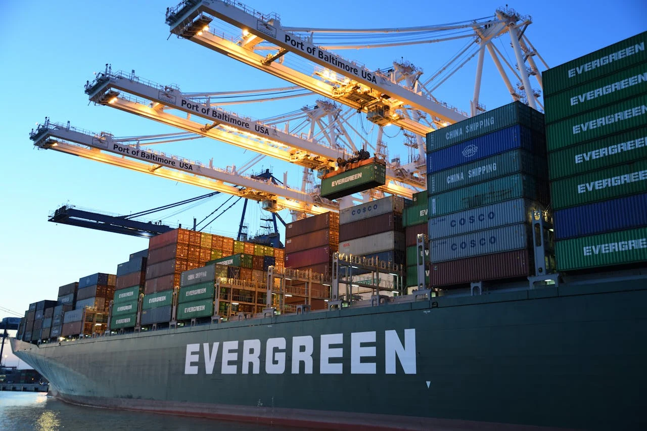 Cargo cranes and shipping containers